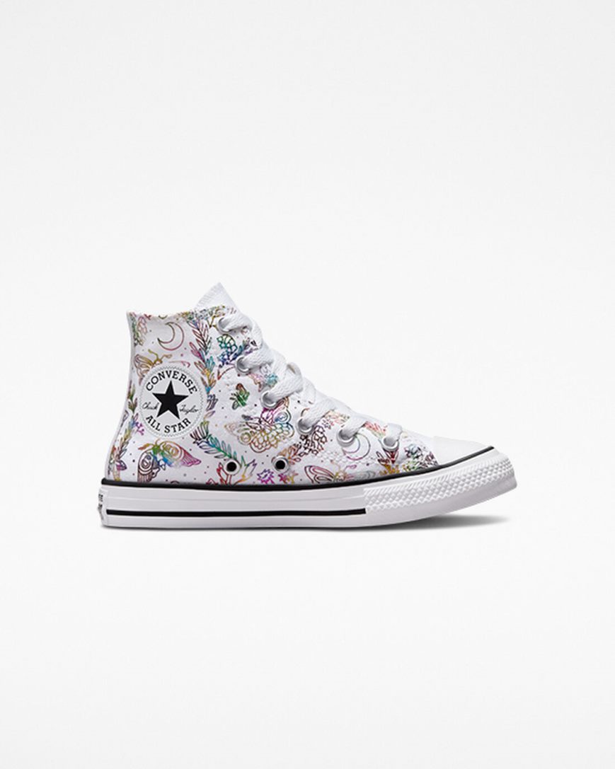 Tenisi Inalti Fete Converse Chuck Taylor All Star Butterfly Shine Albi Roz Violet Albastri | RO KWTIN584